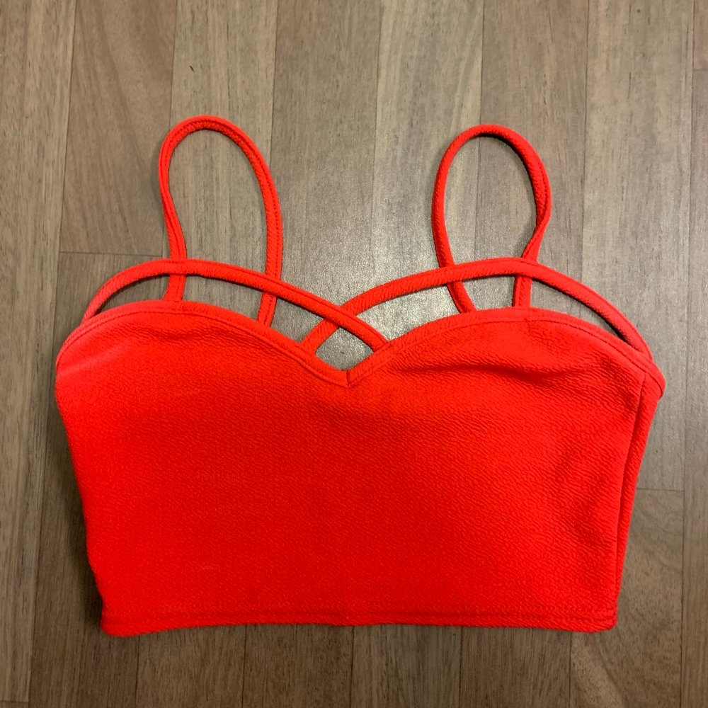 Boohoo Cropped Red Tank Top